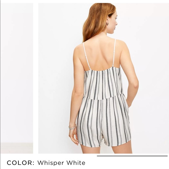 NWT LOFT Stripped Romper with Pockets 😍 - Picture 2 of 12